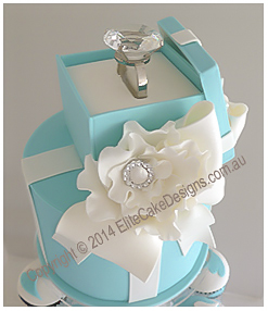 Tiffany & Co Engagement cake with a ring