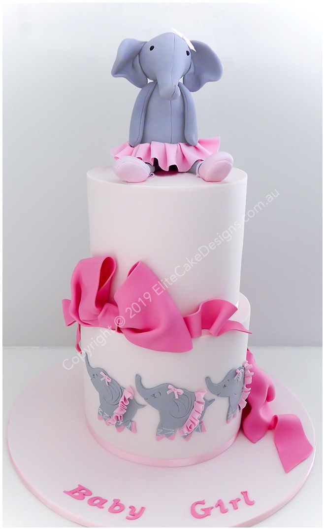 Baby Shower Elephant Cake - Decorated Cake by KuDi Cake - CakesDecor