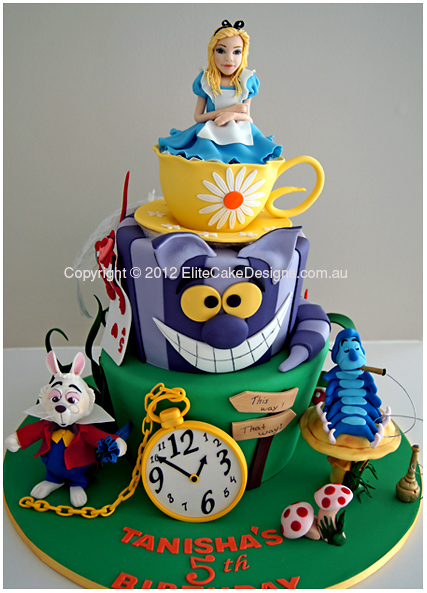 Alice in Wonderland Girls Madhatter Birthday Cake