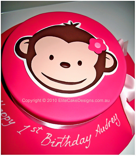 Monkey face kids birthday cake