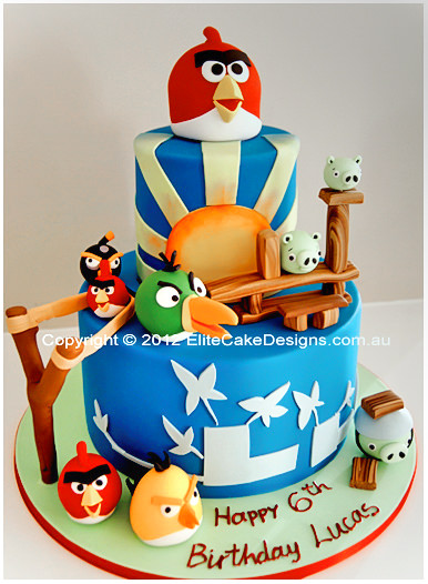 Angry Birds Theme Birthday Cake for kids