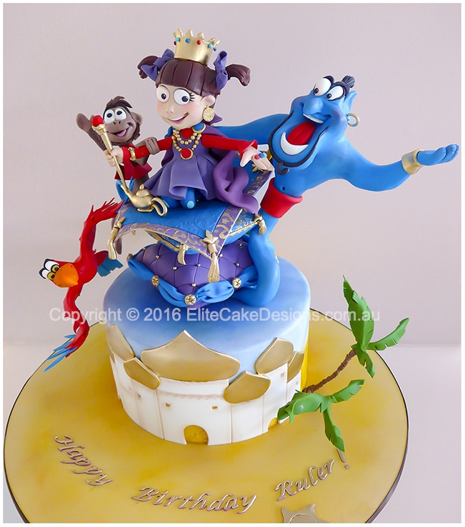 Genie Magic Lamp Aladdin Cake | Aladdin cake, Disney cakes, Disney princess  cake