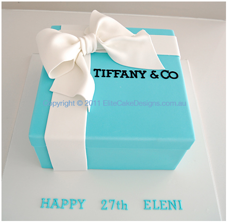 Tiffany & Co Gift Box birthday cake in sydney