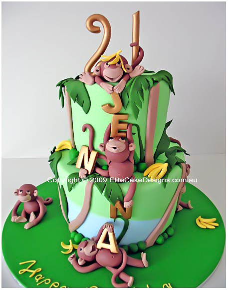 Wild Jungle birthday cake 