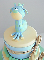 Blue Baby Giraffe Christening Cake