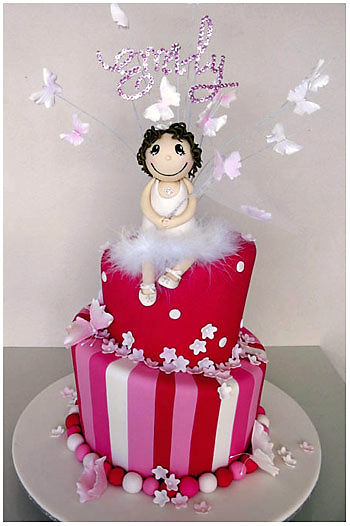 Butterfly girl cake for girls Christening