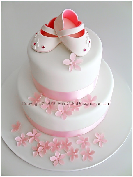 Baby Girl Shoes christening cake
