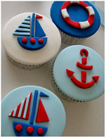 Sailing Boat Nautical Theme Cupcakes