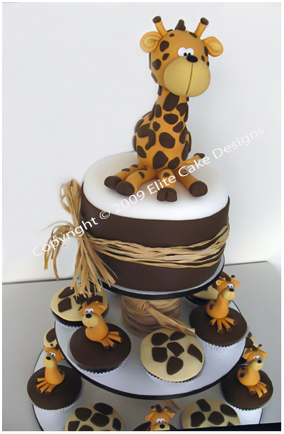 giraffe-jungle-zoo animal cupcakes