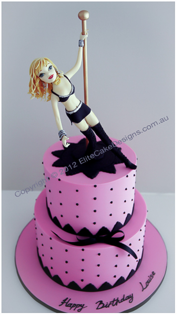 Pole-dancer, stripper novelty birthday cake