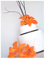 Wedding cake with lilies